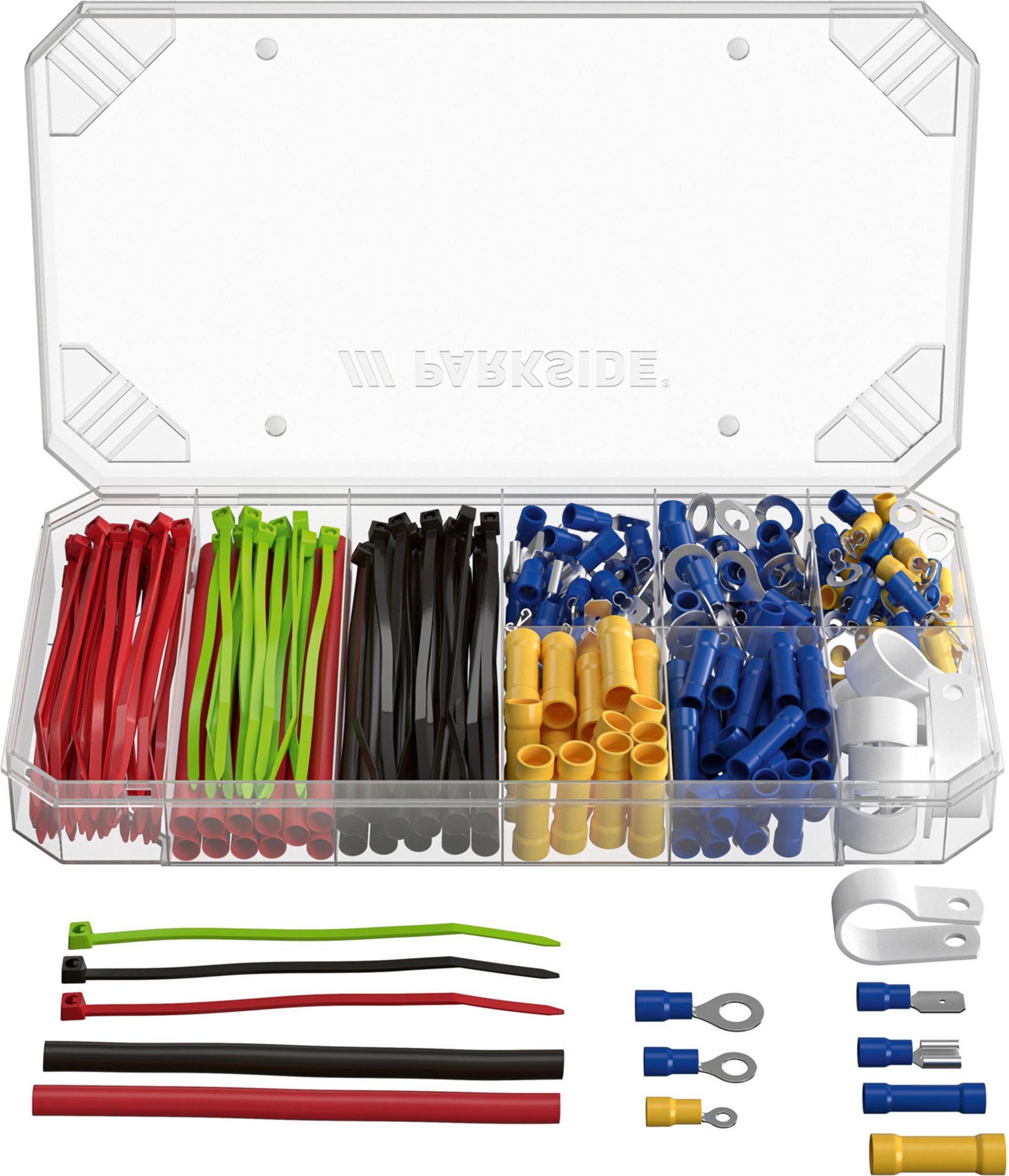 PARKSIDE® Kleinteileset Niedervolt (Kabel-Stecker-Kabelklemme Set)