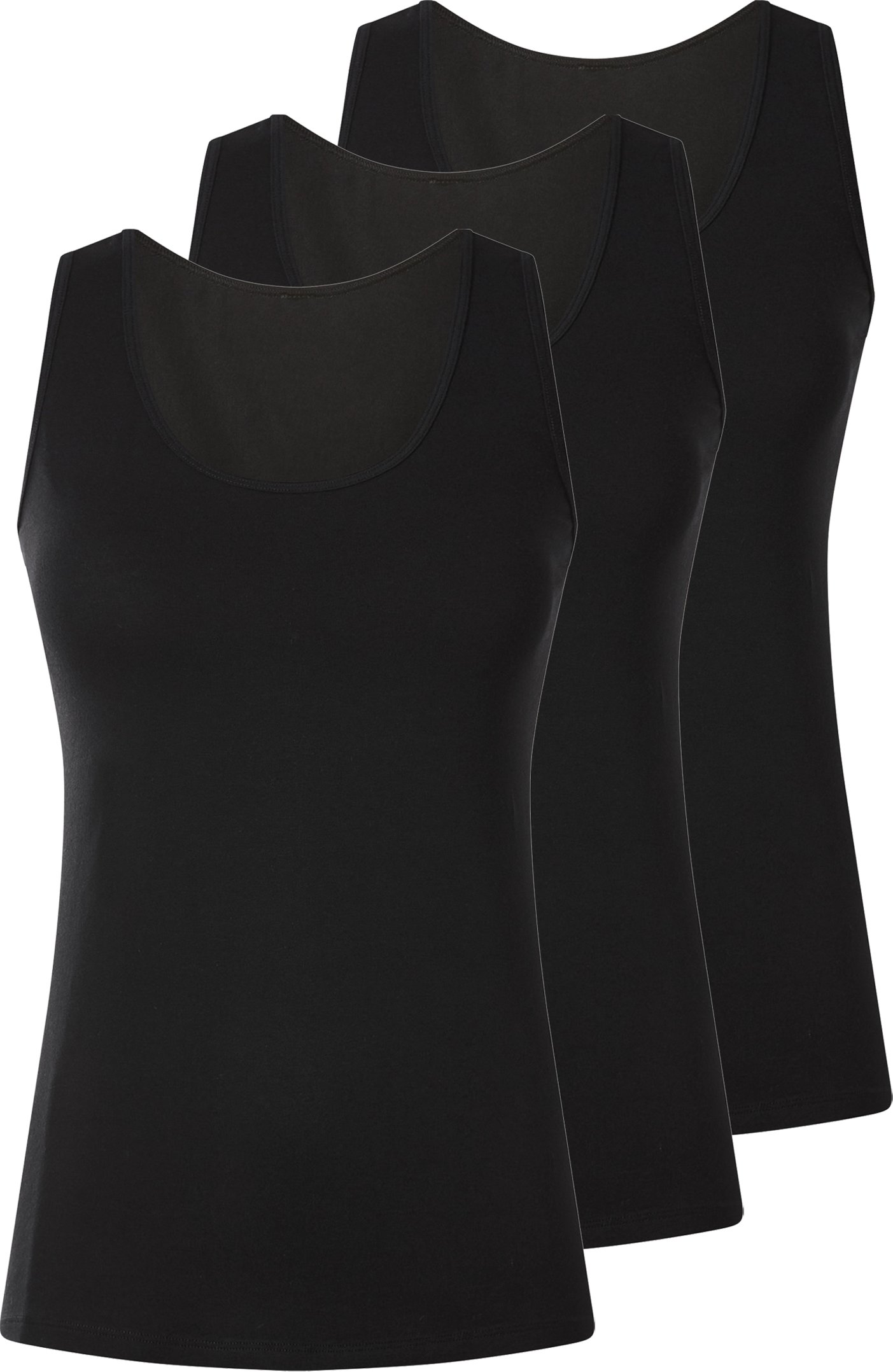 esmara® Damen Achselhemd 3er (Schwarz, XS(32/34))