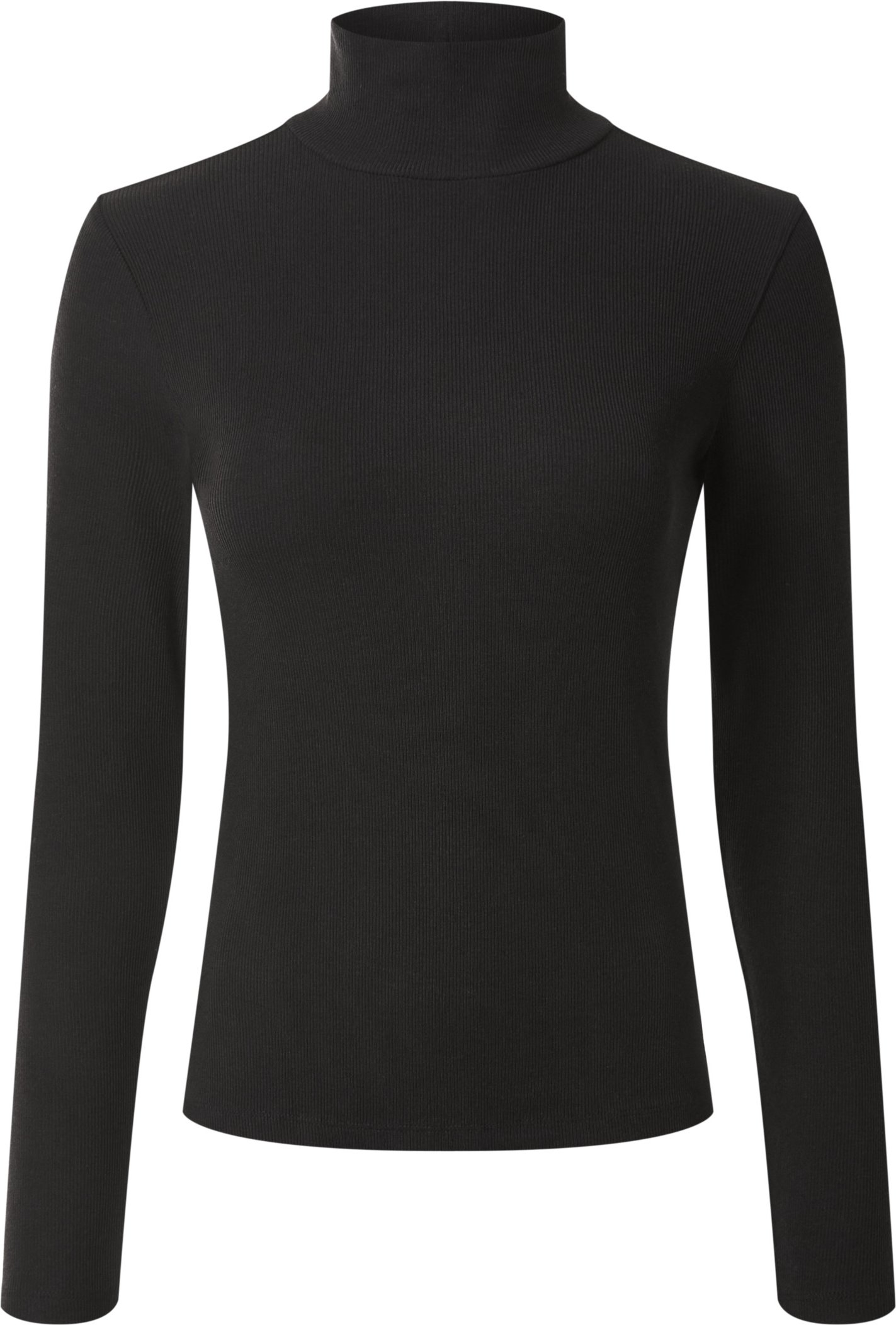 esmara® Damen Langarmshirt Rollkragen (Schwarz, S(36/38))