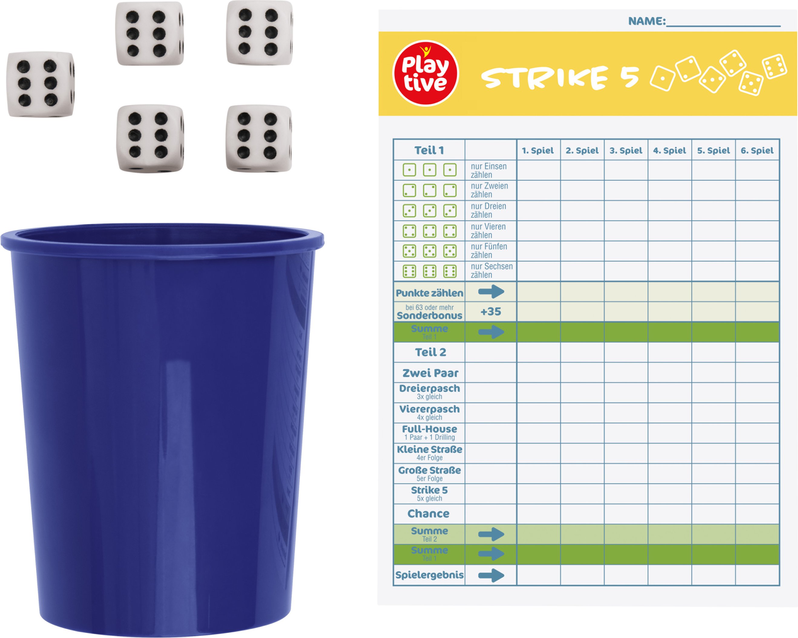 Playtive Karten und Würfelspiele (Strike-5)