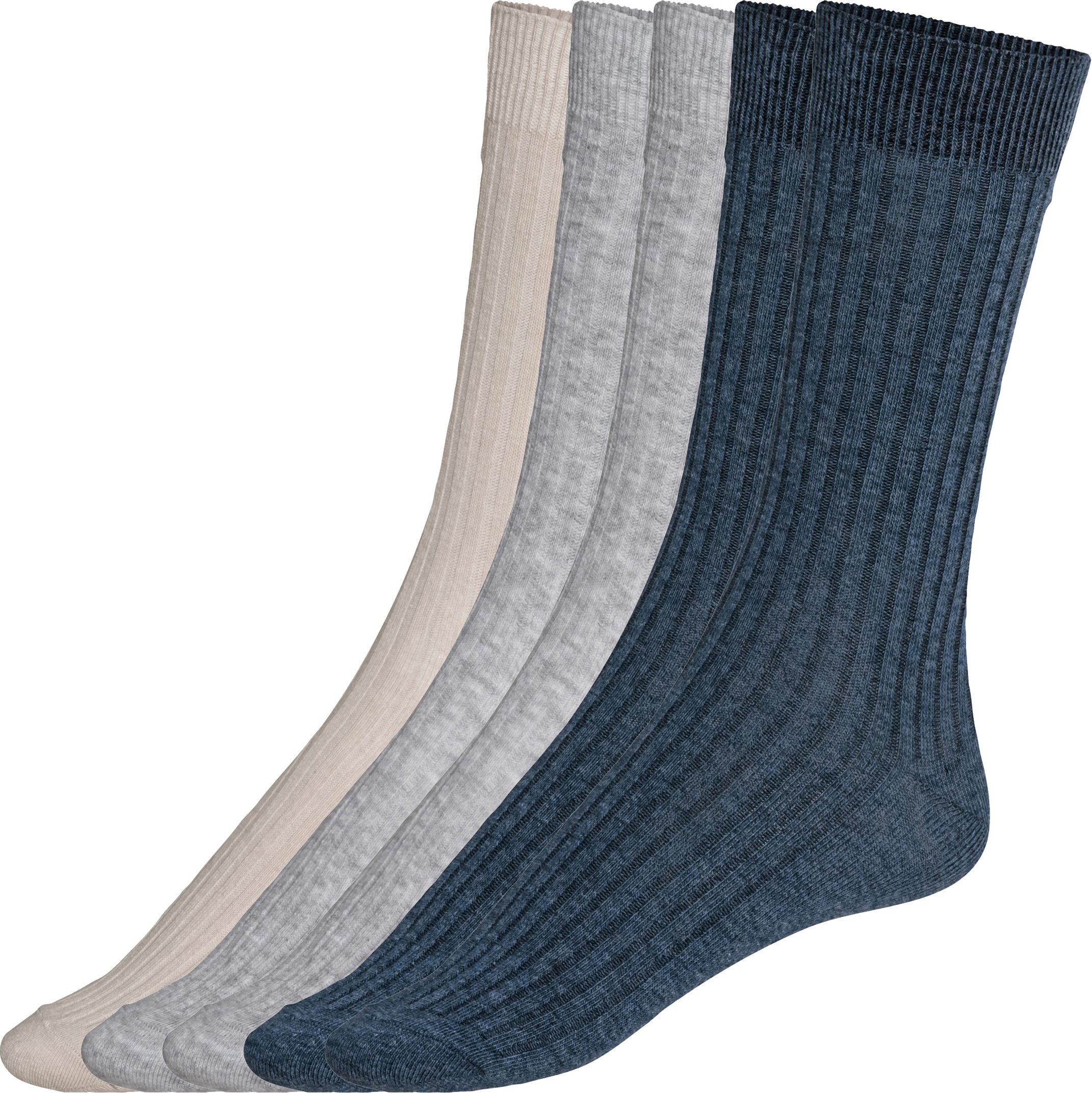 Thumbnail - LIVERGY® Herren Socken, 5 Stück (Weiß/Grau, 43-46)
