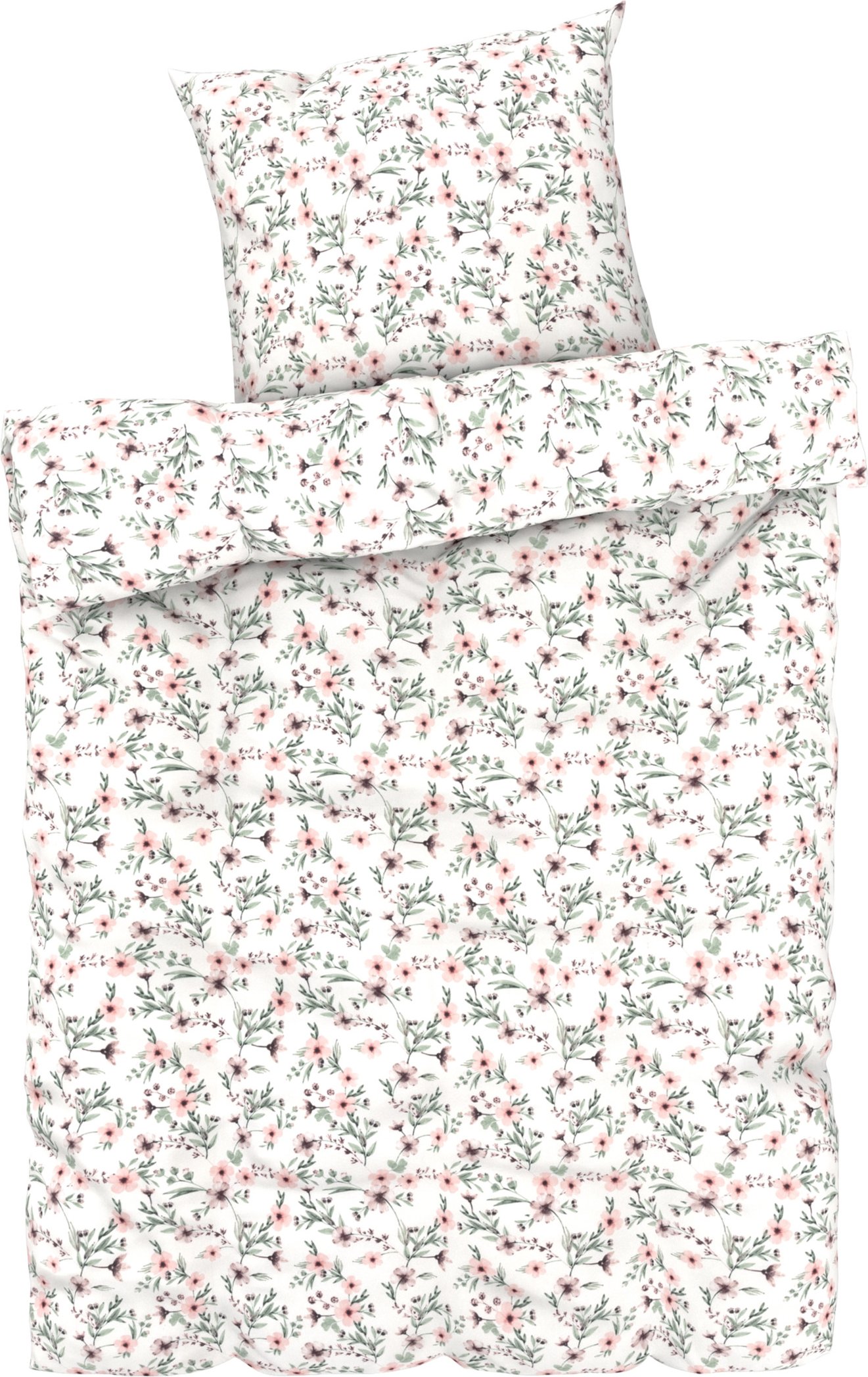 LIVARNO home Bettwäsche Mikrofaser Satin 155 x 220 cm (Blumen/weiß)