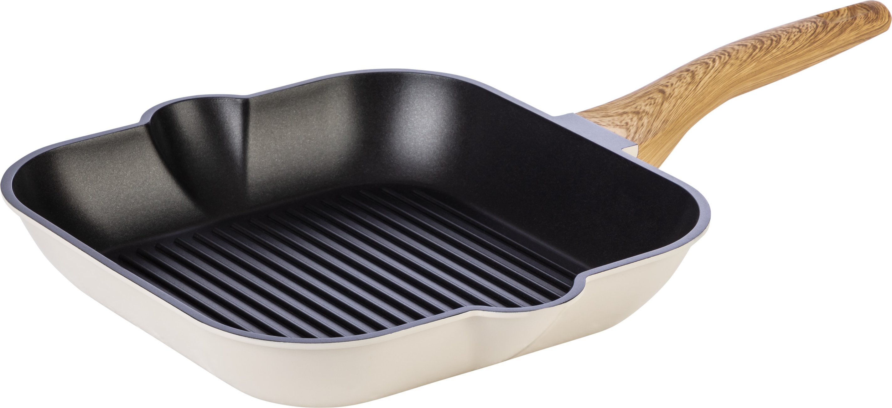 ERNESTO® Grill-/ Bratpfanne Aluguss 28 cm (eckig, taupe)
