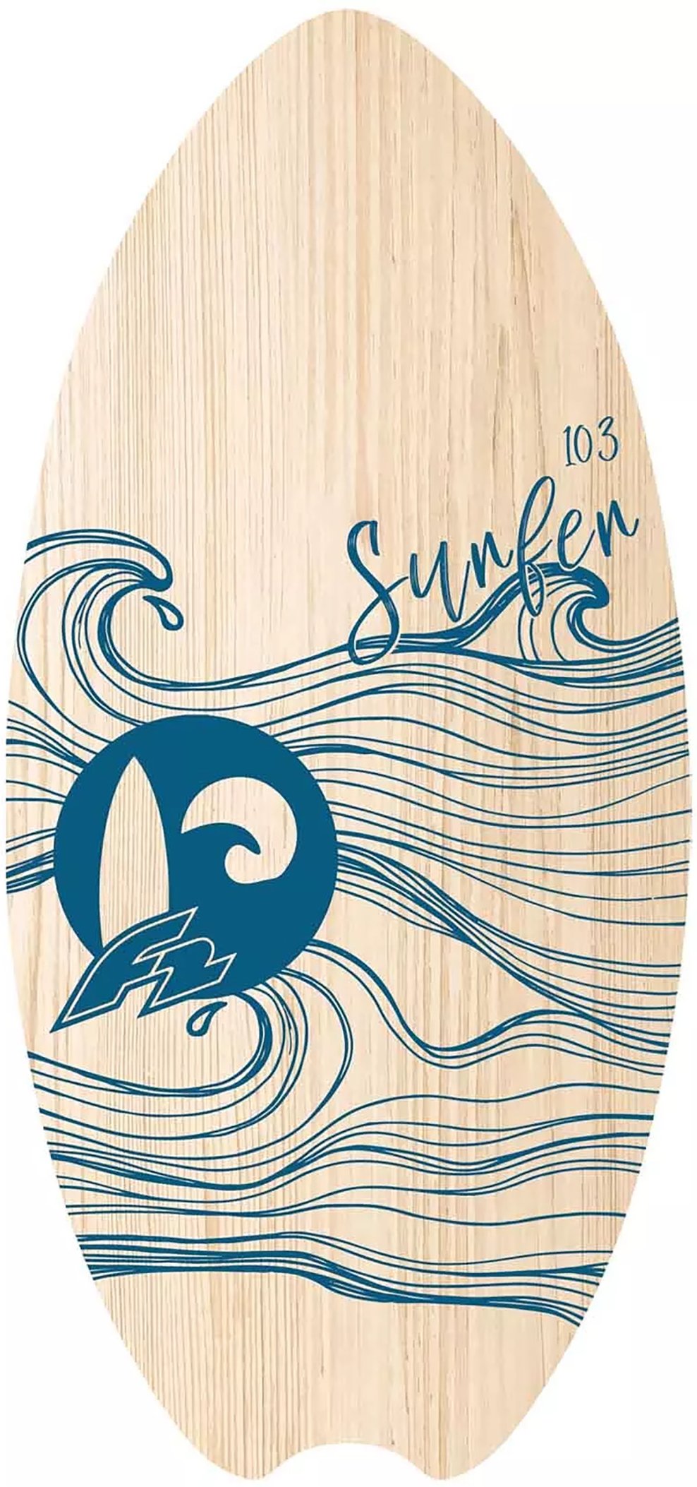 F2 Skim Board Wood Surfer (39, Wave Blue)