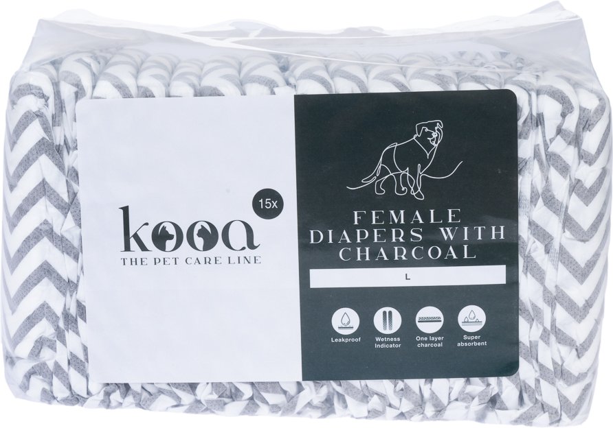 kooa Hündinnenwindeln mit Holzkohle - Größe: L