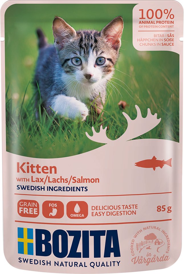 Thumbnail - Bozita Häppchen in Soße Kitten 12 x 85 g - Lachs
