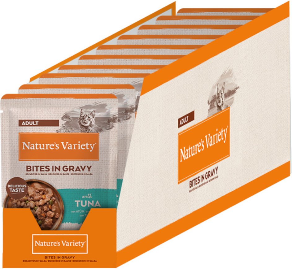 Nature's Variety Bites in Soße Adult 44 x 85 g - mit Thunfisch