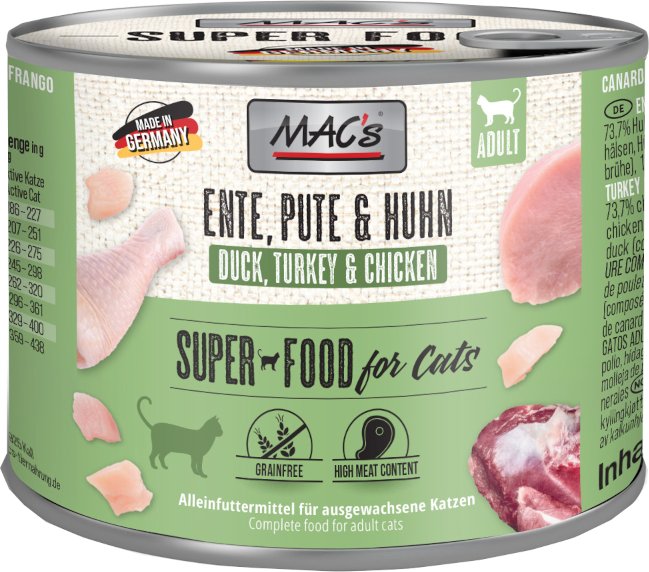 Thumbnail - MAC´s Cat 6 x 200 g - Ente, Pute, Huhn