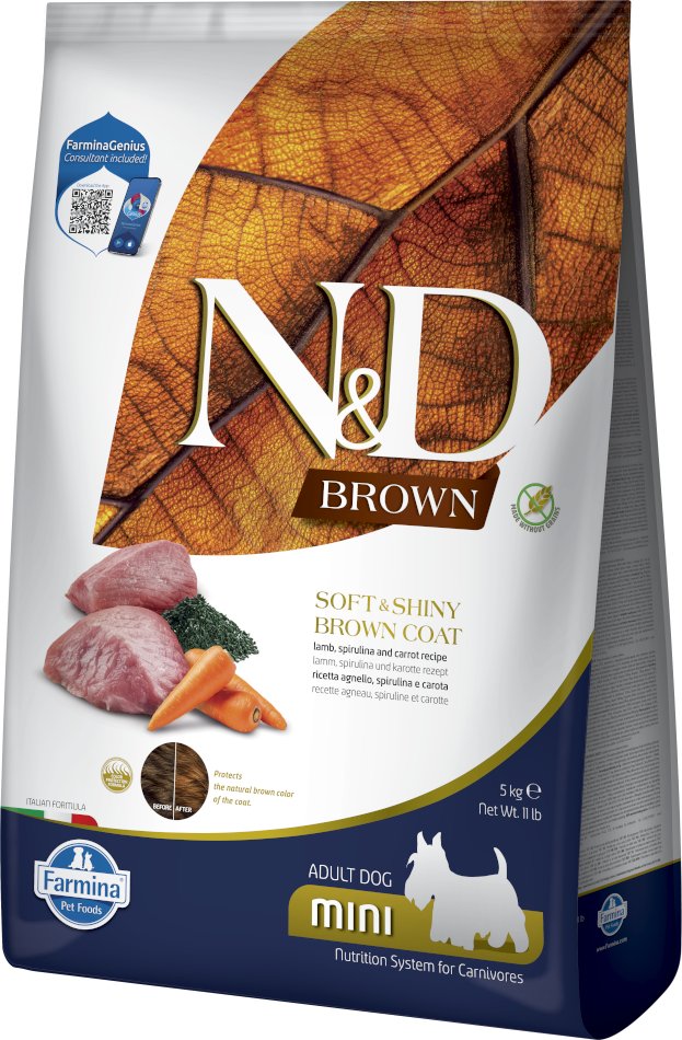 Farmina N&D Dog Brown Adult Mini Lamm, Karotte & Spirulina - 5 kg