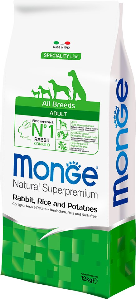 Monge Super Premium Kaninchen, Reis & Kartoffeln - 12 kg