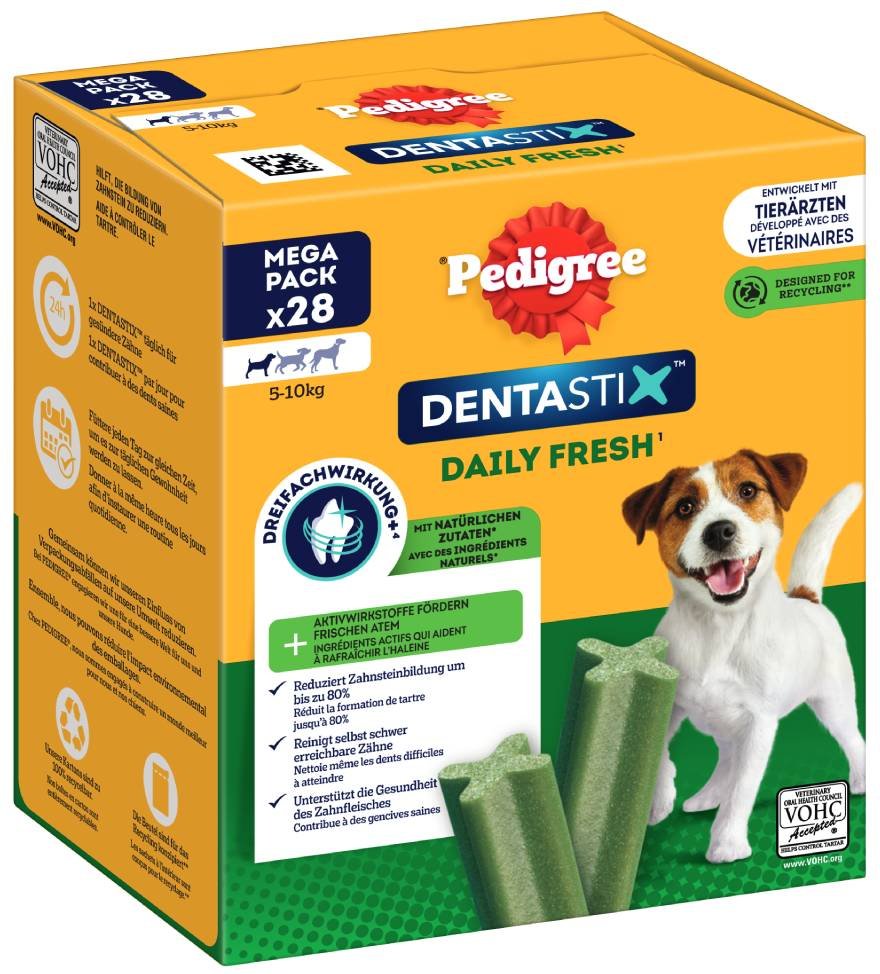 112 x Pedigree Dentastix Tägliche Zahnpflege/ Fresh Tägliche Frische - Fresh - für kleine Hunde (5-10 kg)