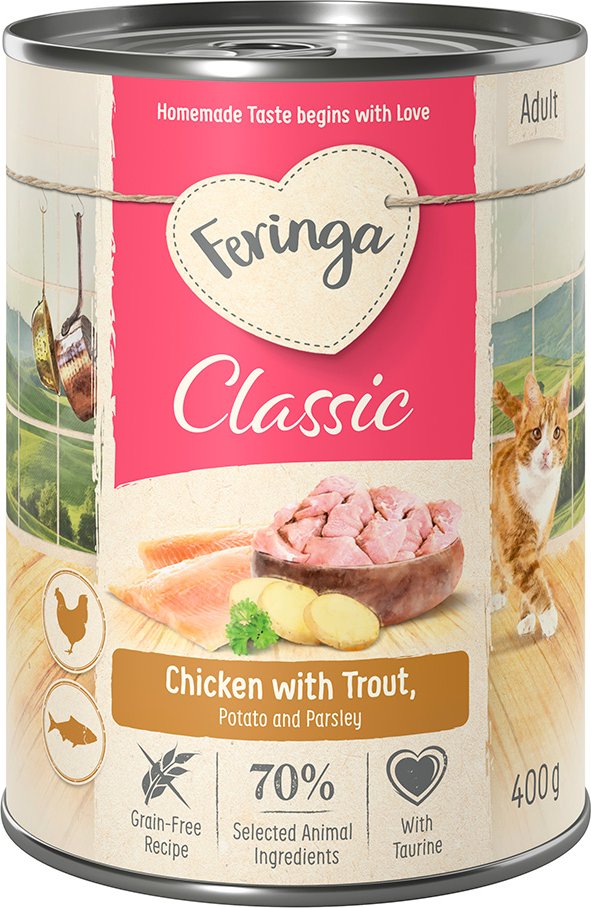 Sparpaket Feringa Classic Meat Menü 12 x 400 g Huhn & Forelle