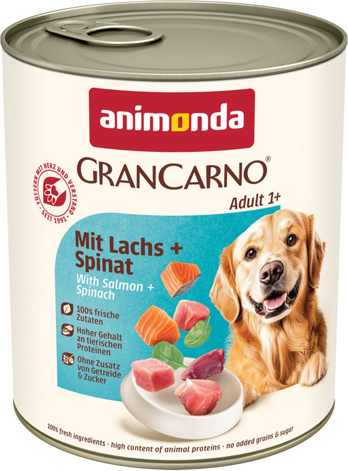 Thumbnail - Sparpaket animonda GranCarno Original 24 x 800 g - Lachs & Spinat