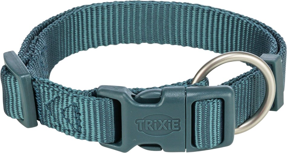 Trixie Premium Halsband, petrol - Größe S - M: 30 - 45 cm Halsumfang, 15 mm breit