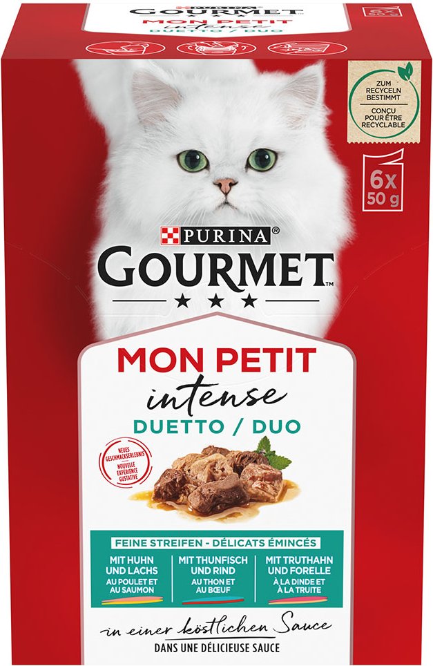 6 x 50 g Gourmet Mon Petit Mixpaket zum Sonderpreis! - Mixpaket Fleisch & Fisch