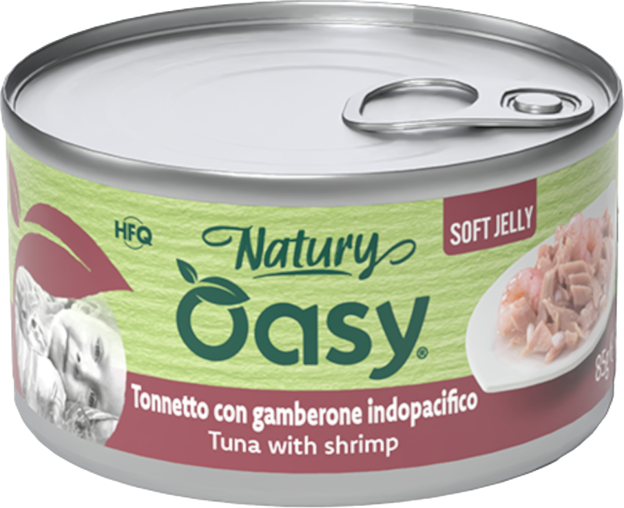 Oasy Natural 85 g - Sparpaket: Thunfisch mit Garnelen (12 x 85 g)
