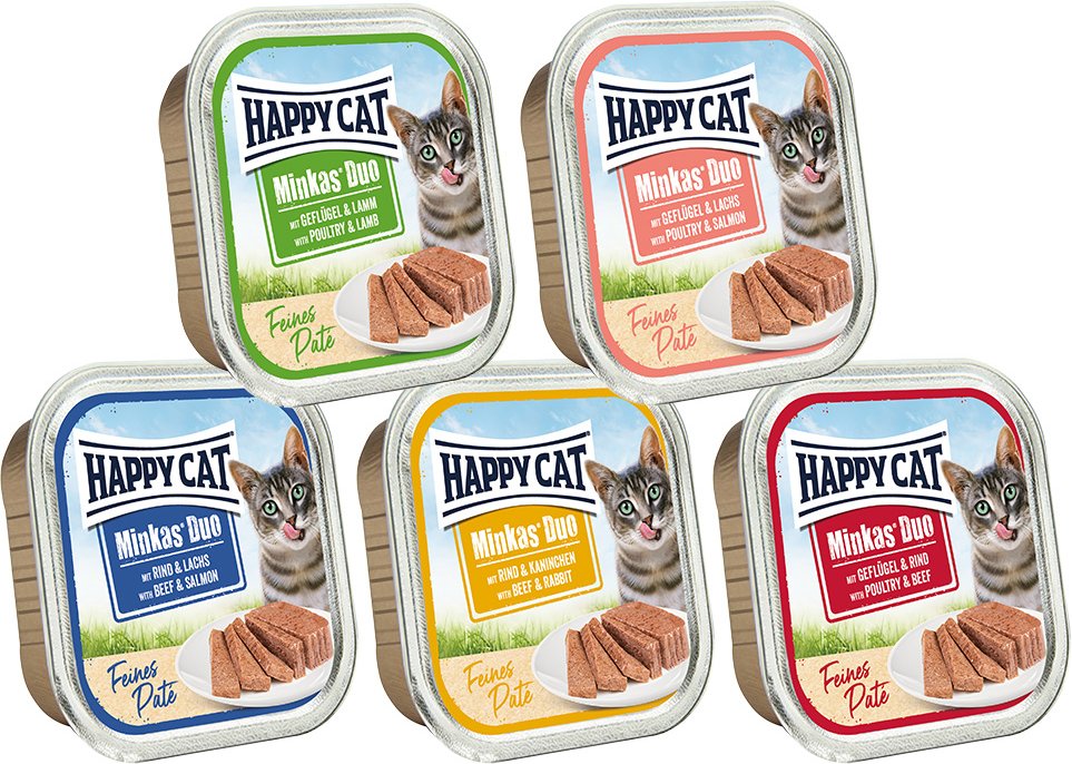 Happy Cat Minkas Duo Feines Paté - Mixpaket (5 Sorten) 12 x 100 g