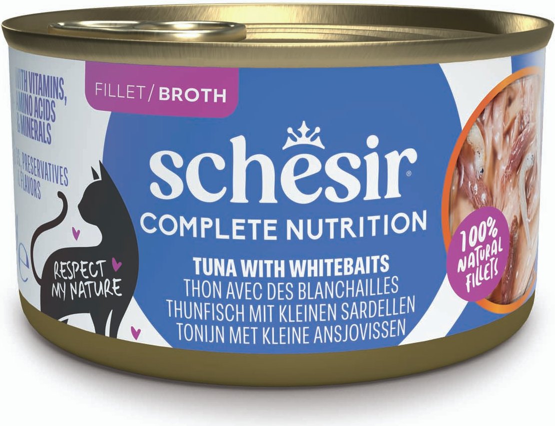 Thumbnail - Sparpaket Schesir Complete Nutrition Filet in Brühe 24 x 85 g - Thunfisch mit Weißfisch