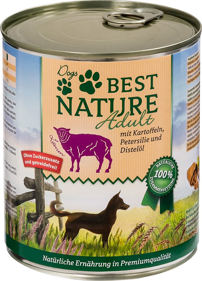 Best Nature Dog Adult 6 x 800 g - Lamm, Kartoffeln & Petersilie
