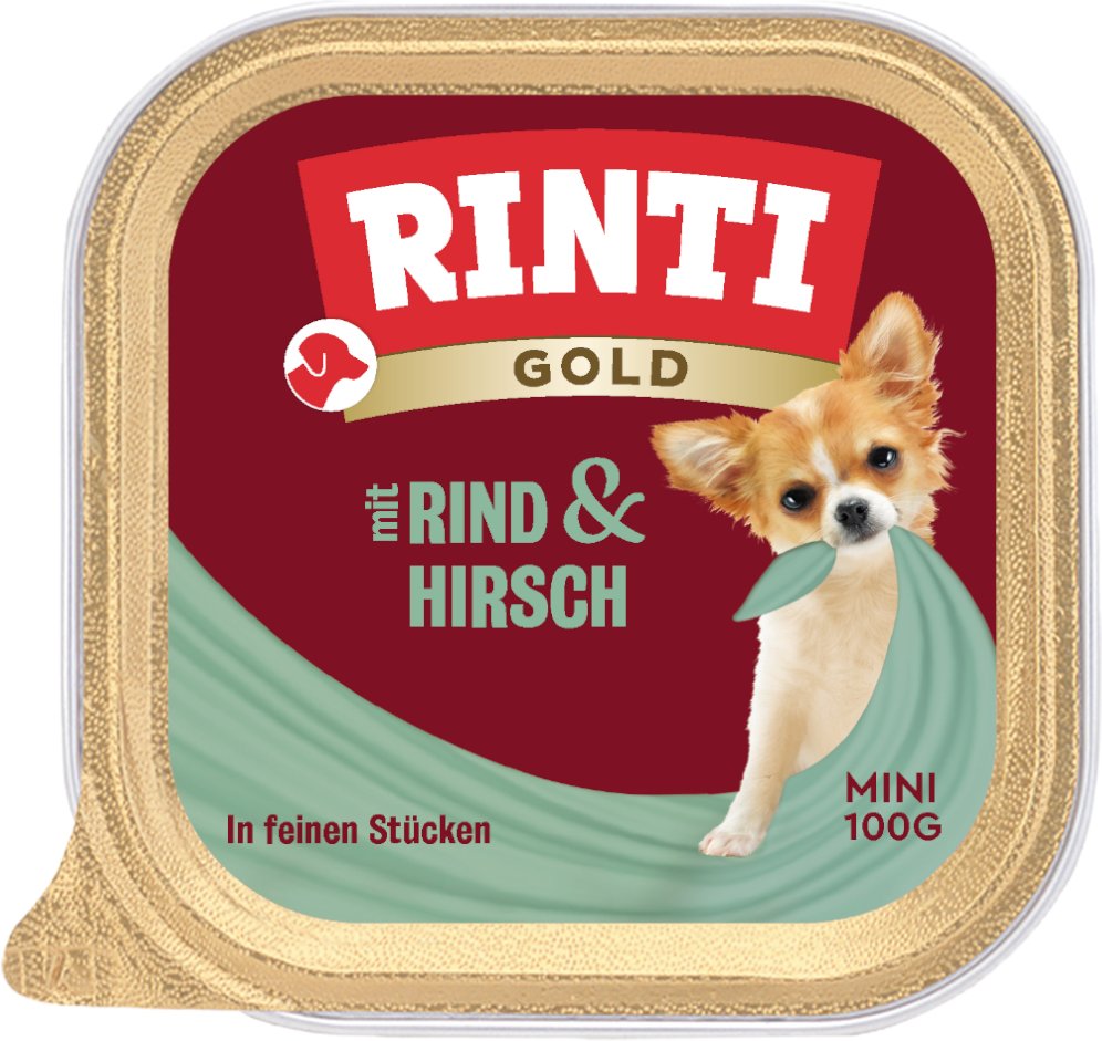 Sparpaket RINTI Gold Mini 48 x 100 g - Hirsch & Rind