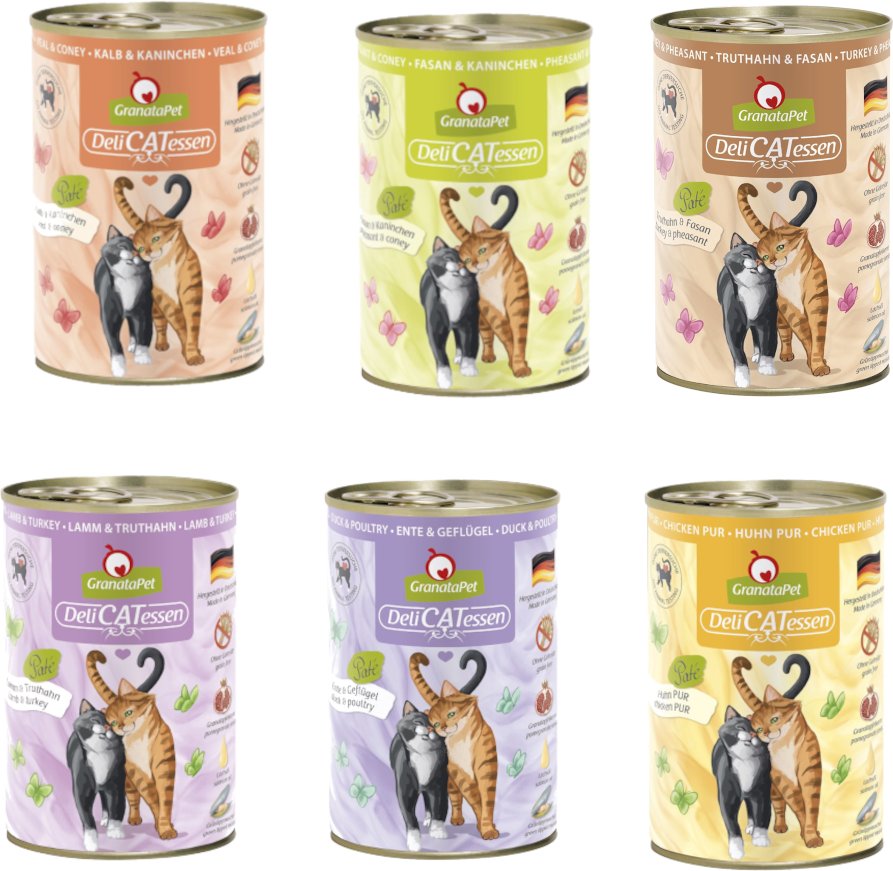 GranataPet DeliCatessen 24 x 400 g - Mixpaket ohne Fisch (6 Sorten)