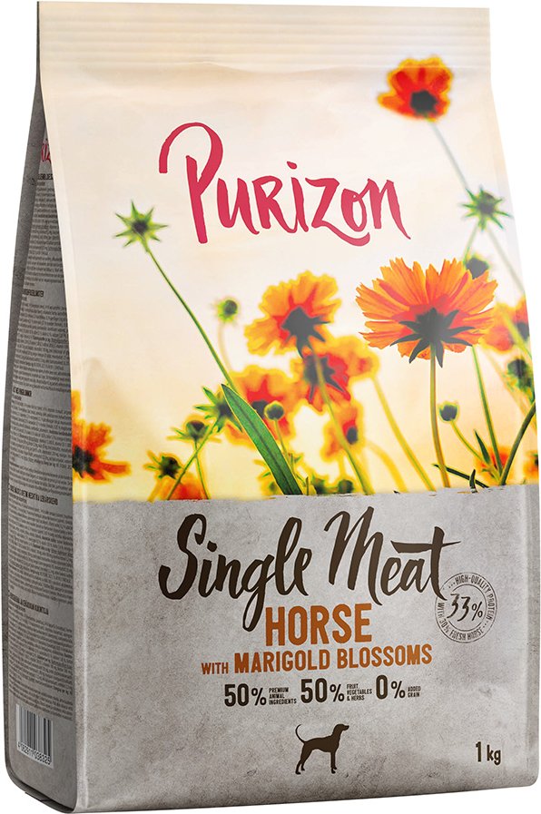 Thumbnail - Purizon Single Meat Adult Pferd mit Süßkartoffel und Ringelblumenblüten - 1 kg