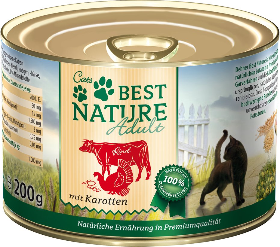 Best Nature Cat Adult 6 x 200 g - Rind, Pute & Karotten