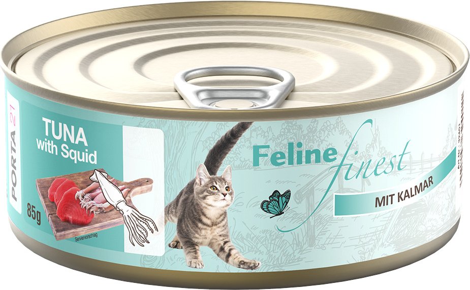 Sparpaket Feline Finest Katzen Nassfutter 24 x 85 g - Thunfisch mit Kalmar