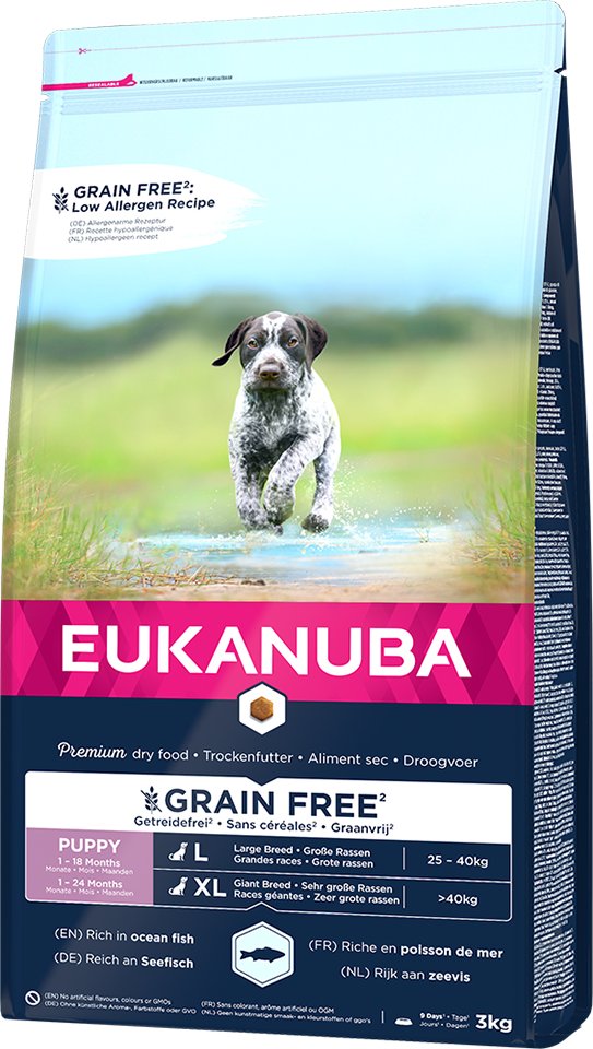 Eukanuba Grain Free Puppy Large Breed mit Lachs - 3 kg