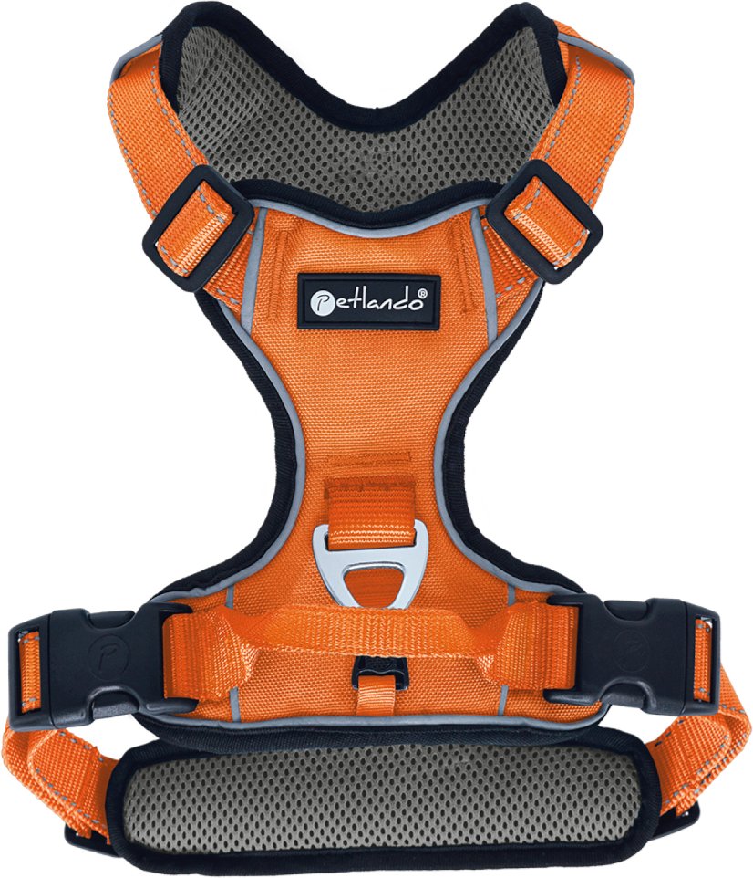 Petlando Outdoor Geschirr, orange - Größe S: 46 - 56 cm Brustumfang