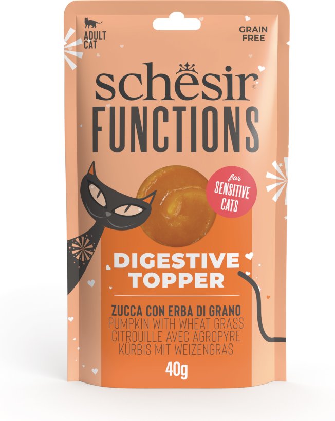 Schesir Functions Digestive Topper 12 x 40 g - Kürbis mit Weizengras