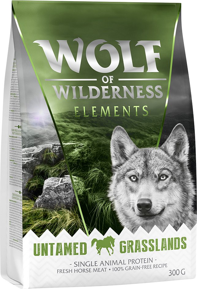 Wolf of Wilderness Probierbeutel - getreidefrei - Single Protein: Untamed Grasslands - Pferd (300 g)