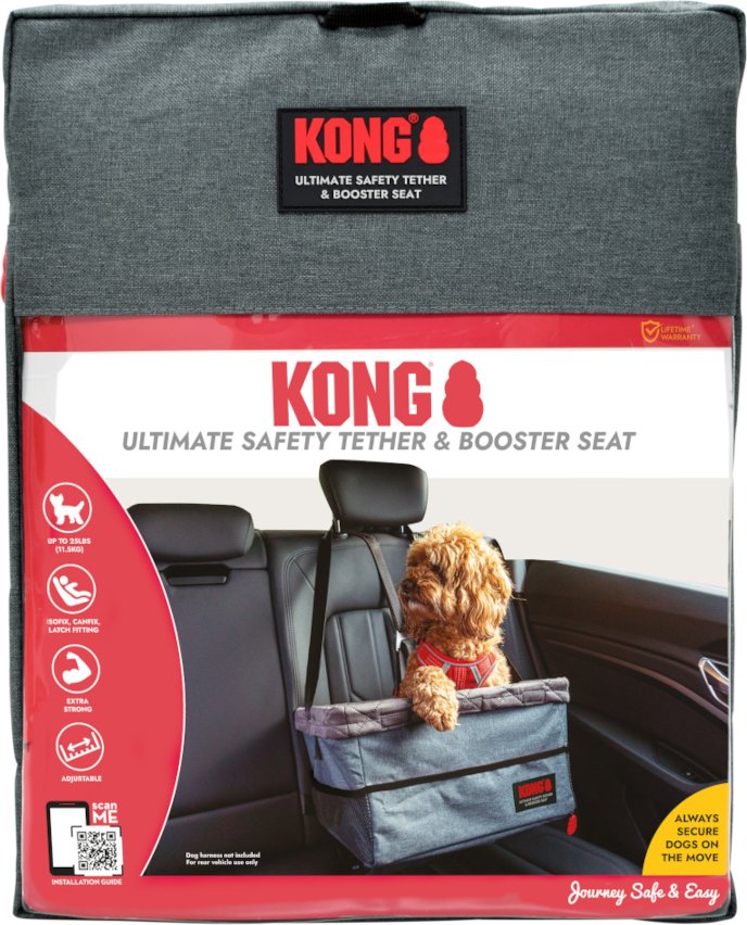 KONG Ultimativer Booster-Sitz & Haltegurt - L 44 x B 35 x H 7 cm