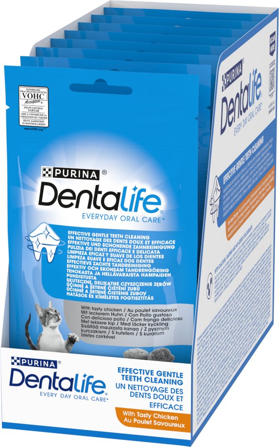PURINA Dentalife Tägliche Katzen-Zahnpflege-Snacks - Sparpaket: 16 x 40 g mit Huhn