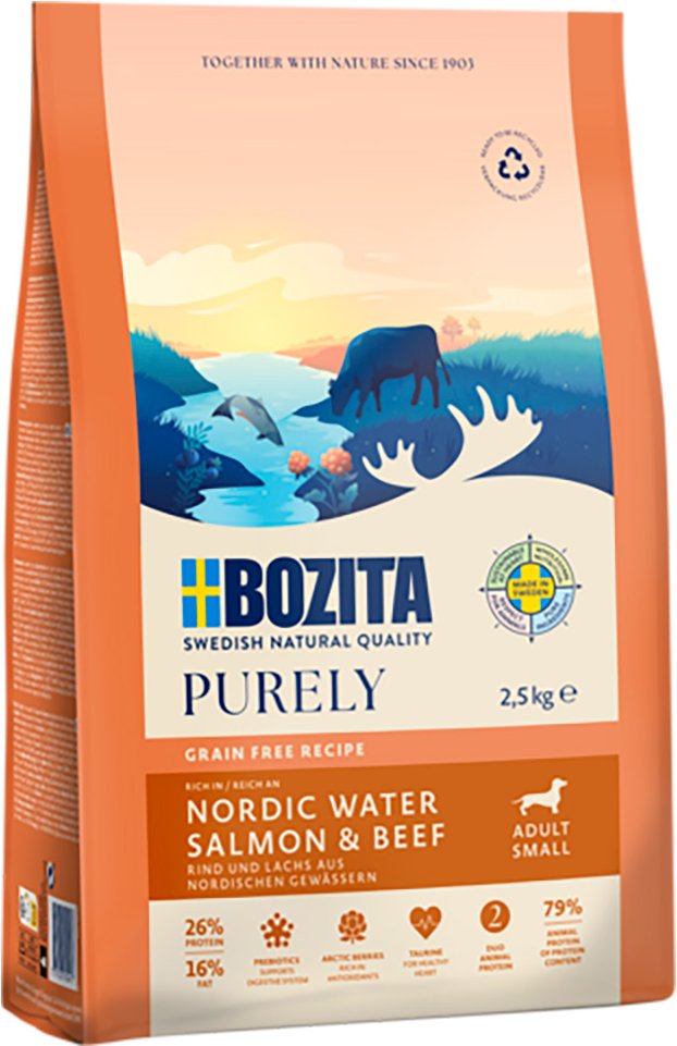 Bozita Dog Purely Adult Small Grain Free Lachs & Rind - 2,5 kg