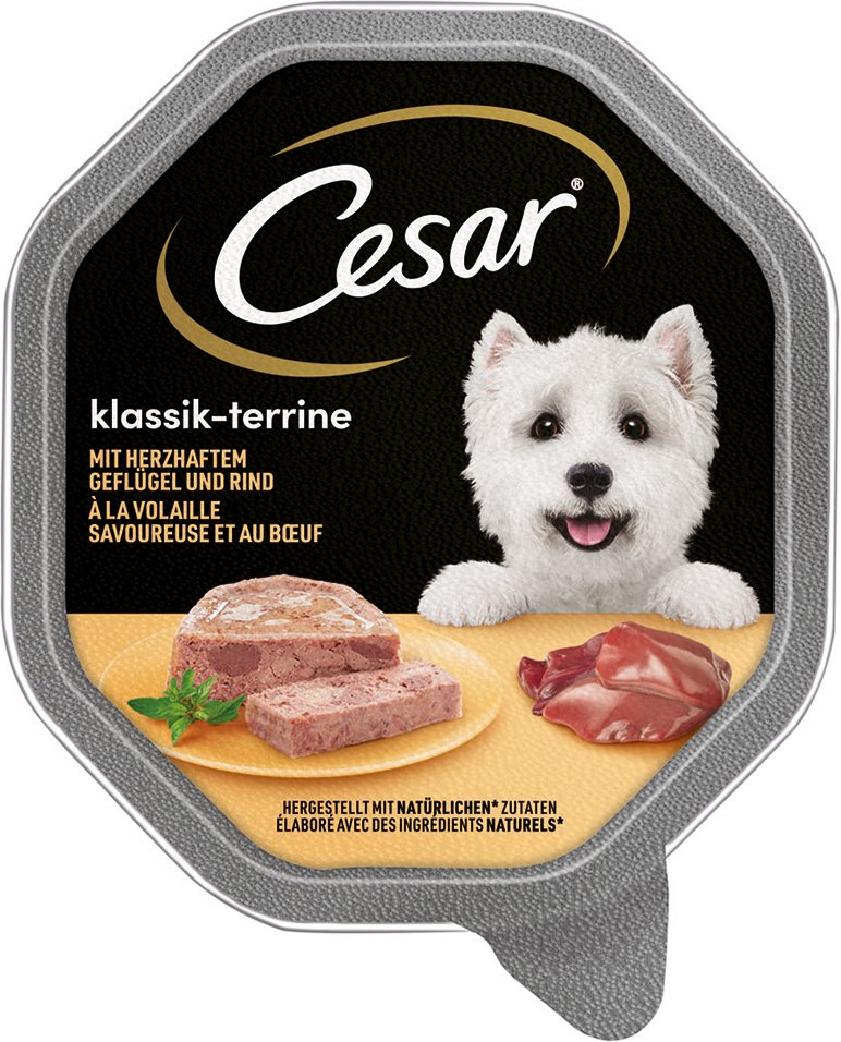 Megapack Cesar Schale 14 x 150 g - Klassik-Terrine mit Geflügel und Rind