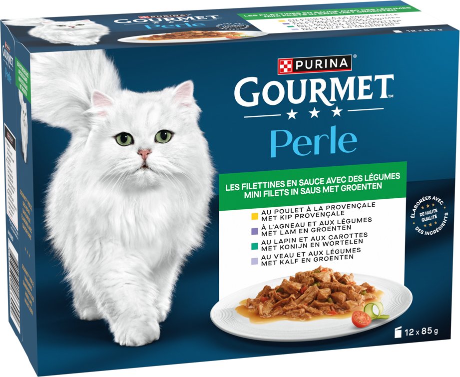 Sparpaket Gourmet Perle Gemischte Auswahl 24 x 85 g - Erlesene Streifen mit Gemüse