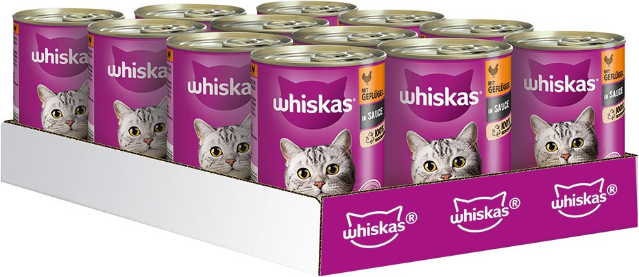 Thumbnail - Whiskas Nassfutter 1+ Dosen 12 x 400 g - 1+ Geflügel in Sauce