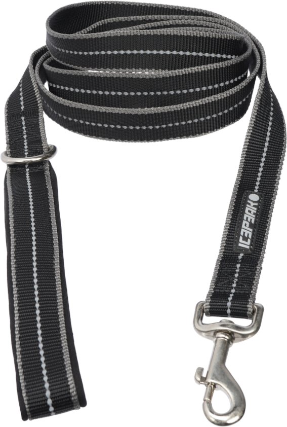 Icepeak Pet Highway Basic Leine, schwarz - Größe M: 180 cm lang, 25 mm breit