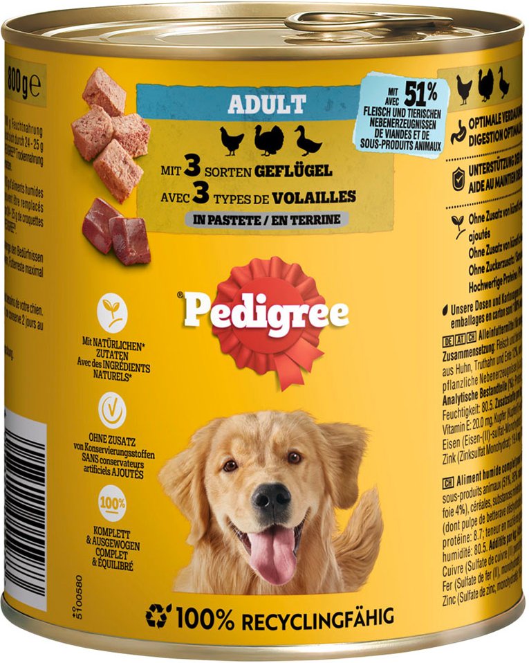 Pedigree Classic 12 x 800 g - Geflügel in Pastete
