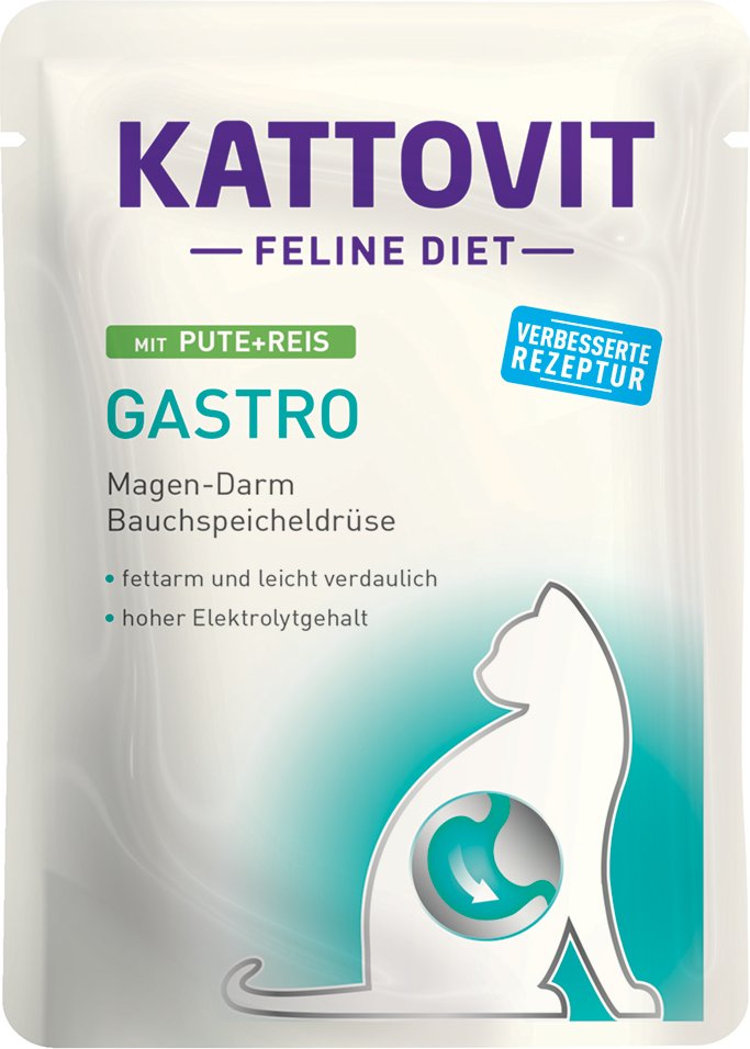 Thumbnail - Kattovit Feline Gastro Pouch 24 x 85 g - Pute & Reis