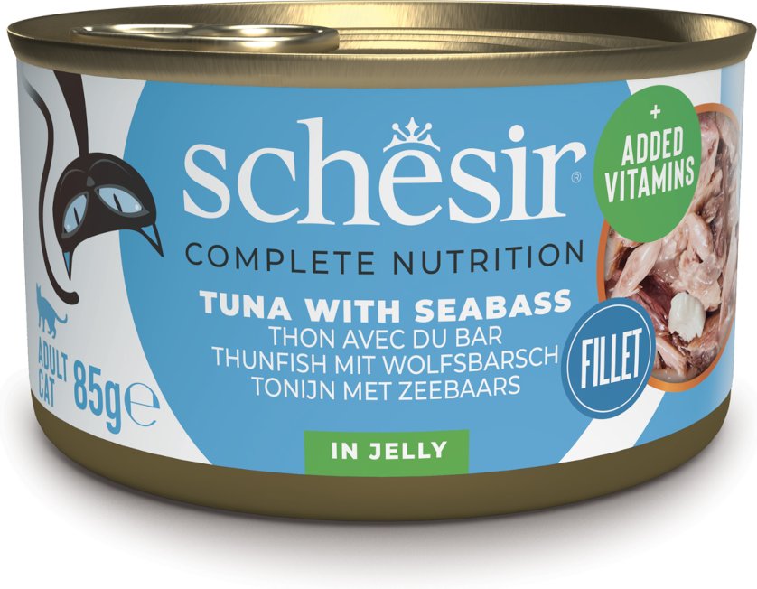 Schesir Complete Nutrition Filet in Gelee 6 x 85 g - Thunfisch mit Wolfsbarsch