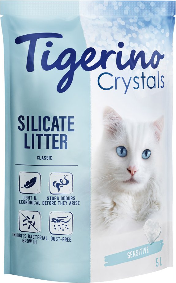Tigerino Crystals Classic Sensitive Katzenstreu – parfümfrei - Sparpaket 6 x 5 l