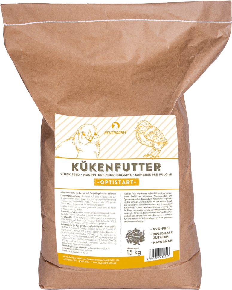 Neuendorff Optistart Premium Hobby Kükenaufzuchtfutter - Sparpaket: 2 x 15 kg