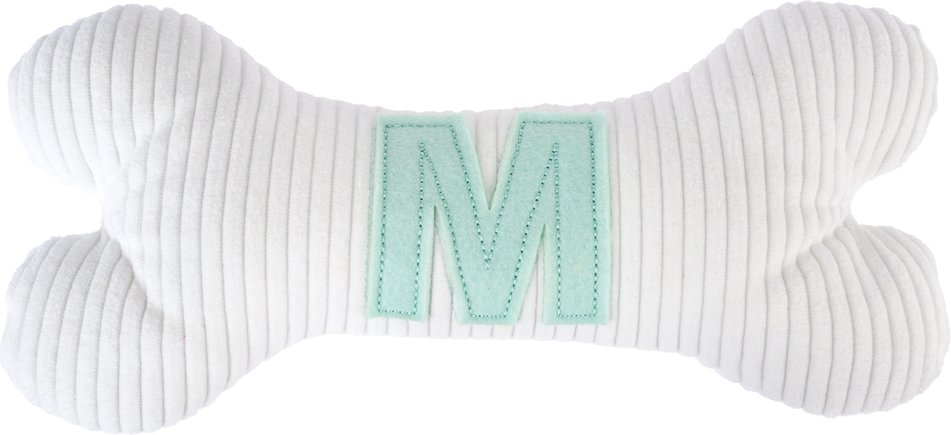 TIAKI Plüschknochen mit Initiale M - L 26 x B 12 x H 5,5 cm