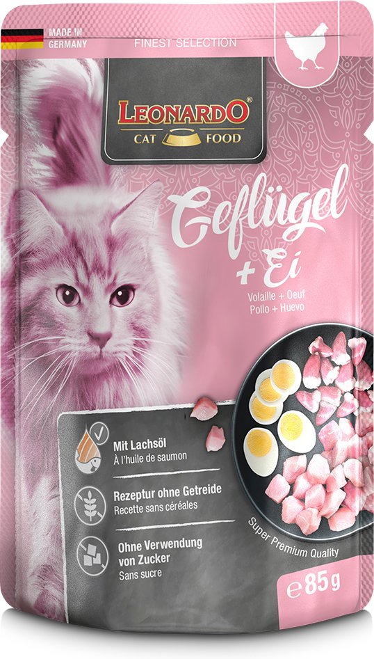 Sparpaket Leonardo Finest Selection Katzenfutter Pouch 32 x 85 g - Geflügel & Ei