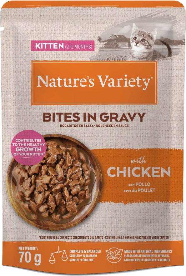 Nature's Variety Kitten Bites in Soße 28 x 70 g - Huhn