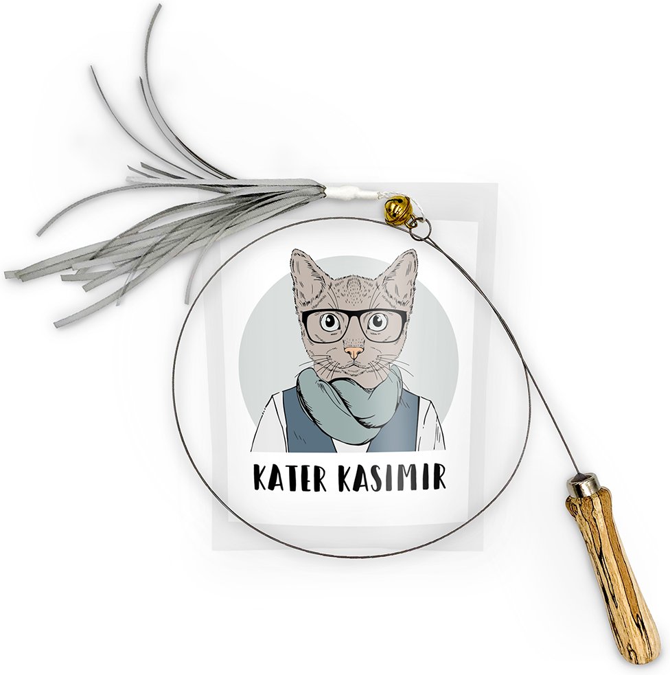 Kater Kasimir Katzenangel mit Bändern - 1 Stück