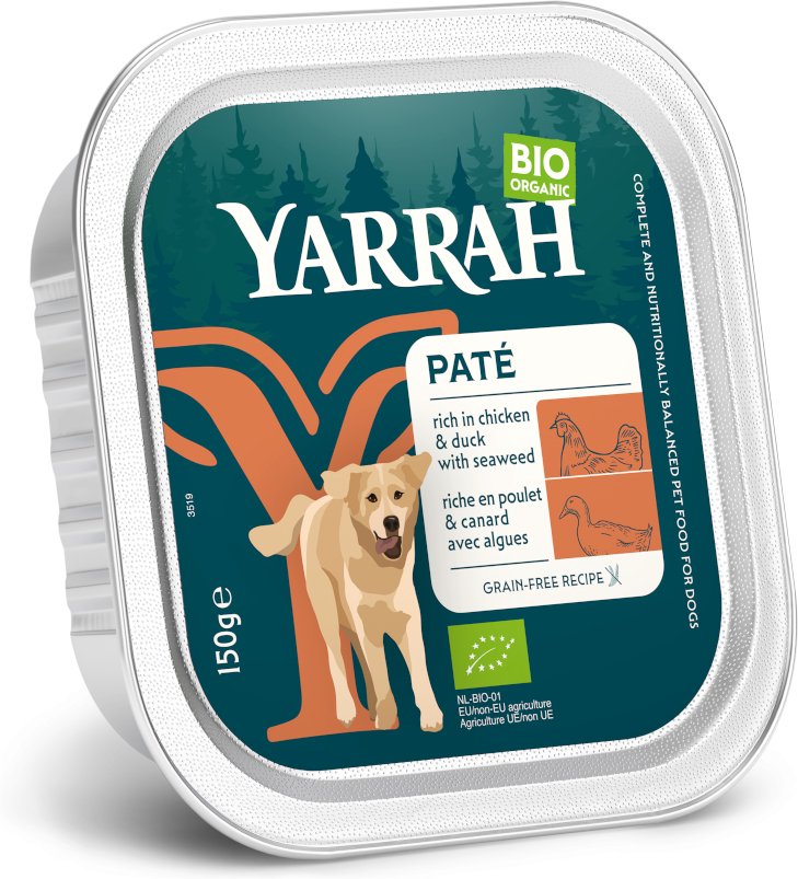 Yarrah Bio Paté 12 x 150 g - Bio-Huhn mit Bio-Ente & Bio-Meeresalgen