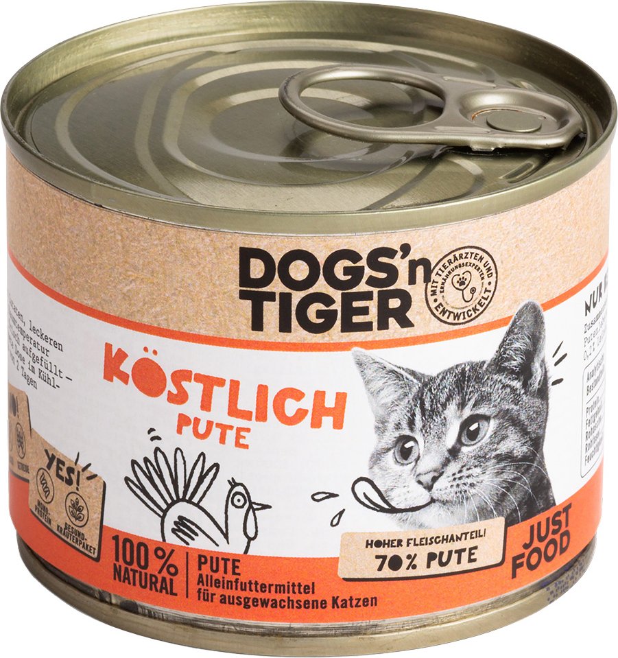 Dogs'n Tiger Adult Cat 6 x 200 g - Köstlich Pute